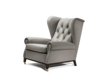 2019 - Tufted leather armchair with armrests by Poltrona Frau - view 3